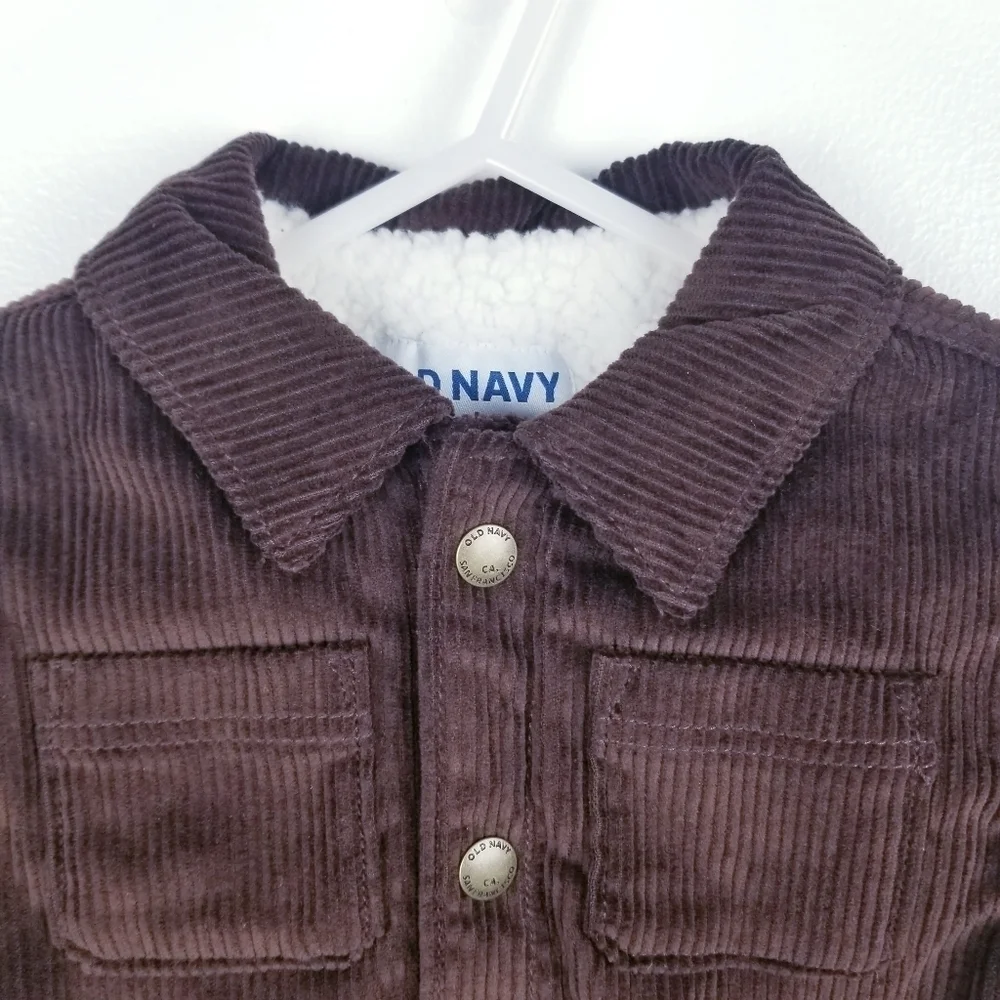 Old Navy #414714 Brown Sherpa-Lined Corduroy Shacket  for Baby NWT 12-18 Months